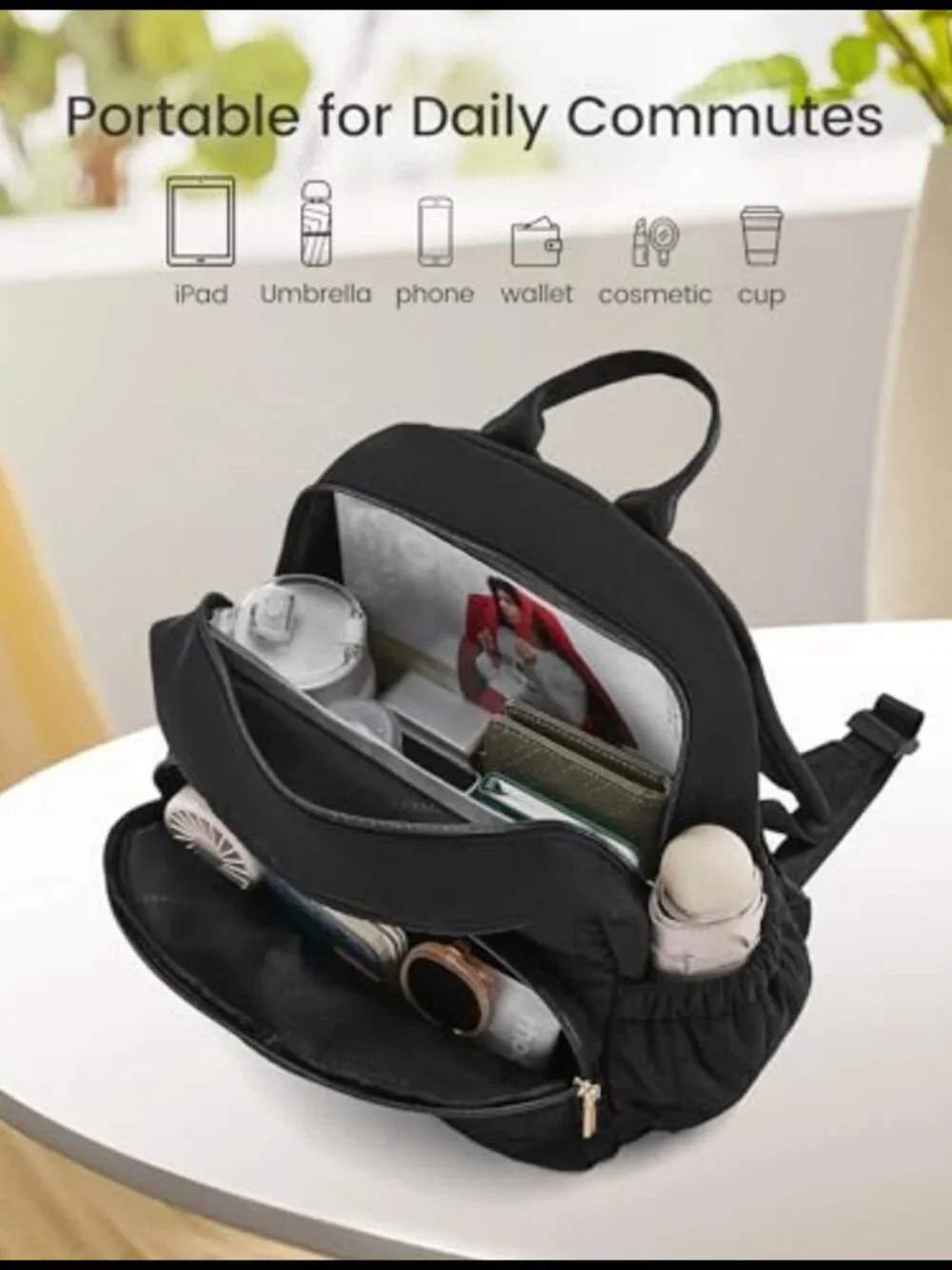 Quilted Puffer Mini Backpack Purse Lightweight Casual Daypack
